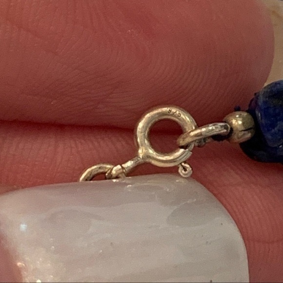 Sterling silver clasp natural stone chip necklace - Picture 5 of 7